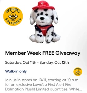🔥 Lowe’s Just Raised the Bar (and the Cuteness): Free Fire-Dog Plush for Members!