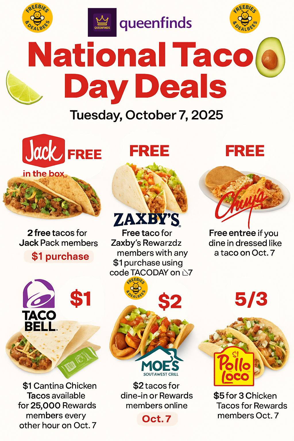 🌮 National Taco Day 2025: Where to Get Free Tacos & $1 Deals (October 7)