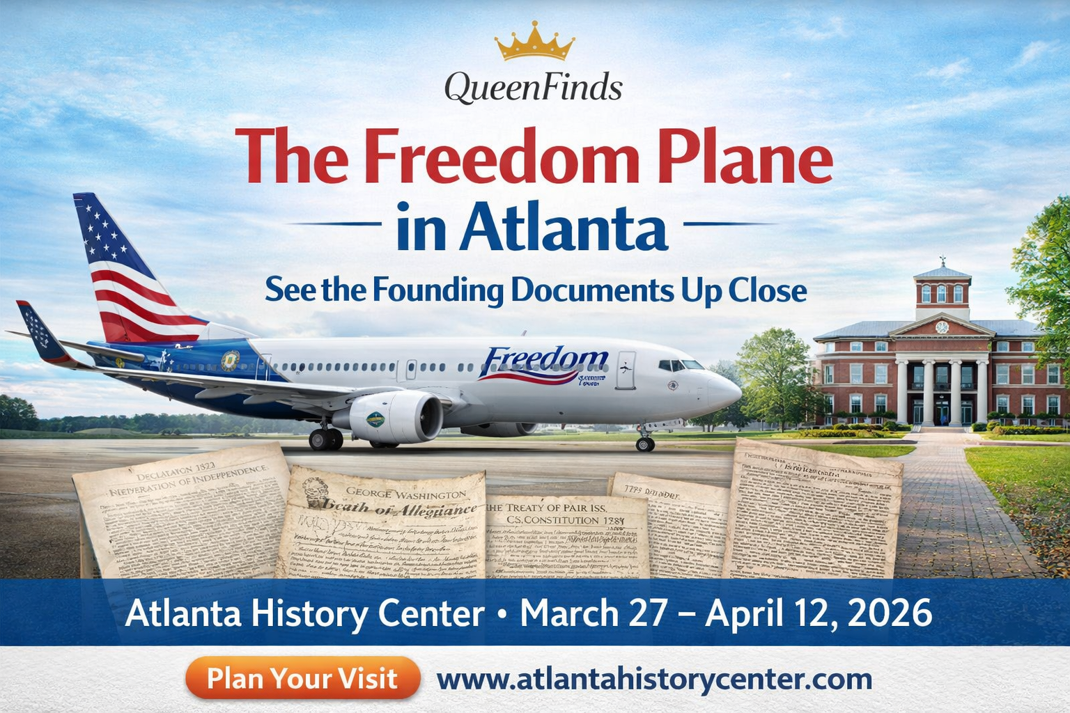 ✈️ The Freedom Plane Lands in Atlanta: A Rare Chance to See America’s Founding History Up Close