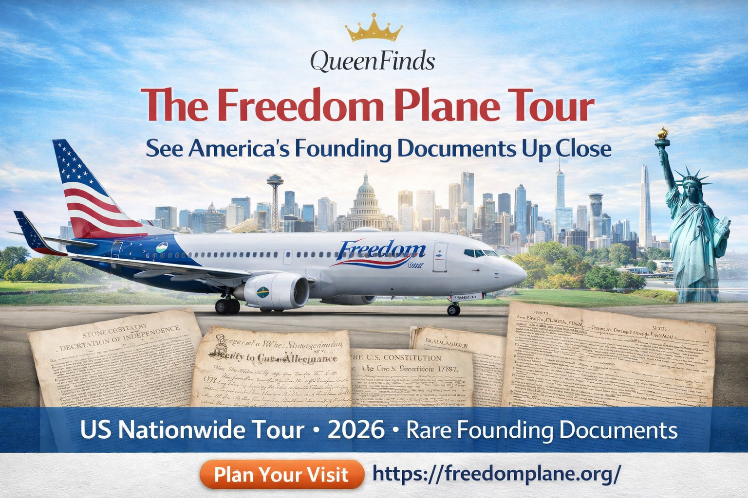 ✈️ The Freedom Plane Is Touring the U.S.: See America’s Founding Documents Up Close (2026 Guide)